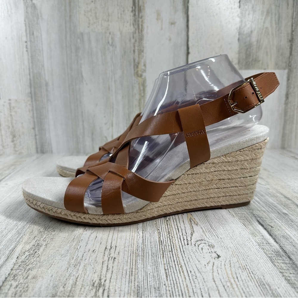 New Cole Haan Women's Crystal Slingback Espadrille‎ Wedge Sandals Brown #727